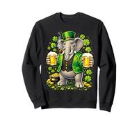 St Patricks Day Elephant Leprechaun Beer Shamrock Drinking Sudadera