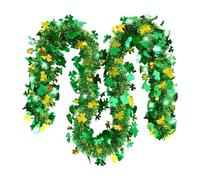 St Patricks Day Garland - Celebrate The Luck of The Irish with This 200 cm Shamrock Green Home Decor, A Vibrant St Patricks Day Decor Piece Perfect for habitaes, Offices, and Holiday Parties