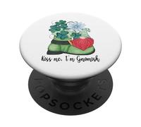 St. Patricks Day GNOME and Shamrock Decor For Women Kiss Me PopSockets PopGrip Adhesivo