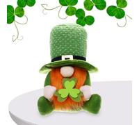 St Patricks Day Gnomes - Enano sin rostro de Leprechaun Dwarf, Green Shamrock Decor, Swedish Tomte Collectible Figurines | Adorno de bandeja en niveles para visualización de vacaciones y celebración