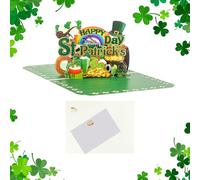 St. Patrick's Day Greeting Cards - 3D Cartoon Greetings Card, Irish Celebration Pop Cards, St. Patrick's Day Card for Women Mom Men Sister Wife Adult Son Friend Girl Dad Boy Husband Kids Party School