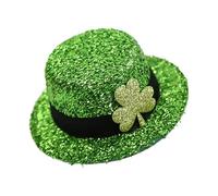 St. Patrick's Day Hat Hair Clips, Holiday Glitter Hairpin, St. Patrick's Day Hair Accessories, Irish Festival Costume Accessories, Hat Hair Clip, St. Patrick's Day Headwear, Glitter Hat Shape Hairpin