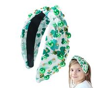St. Patrick's Day Headband, Shamrock Accessory, Crystal Rhinestone Embellished Green Headwear, Irish Holiday Hair Decoration, Perfect for St. Celebraciones de Patricio