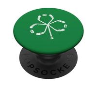 St Patricks Day Hockey Shamrock Vintage Stick Saint Paddy's PopSockets PopGrip Adhesivo