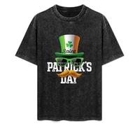 St Patricks Day Ireland Paddys Drunk Rugby Men's T-Shirt Unisex Black Cotton Hip Hop Print tee Shirts S