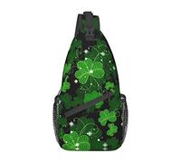St Patricks Day Leaves Pomeranians Puppies and Point Crossbody Bag, Sling Chest Cross Body Bag para Hombres y Mujeres, Utilizado para el Ocio y los Viajes