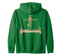 St. Patricks Day Leprechaun Pilates Reformer Machine Verde Sudadera con Capucha
