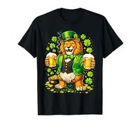 St Patricks Day Lion Leprechaun Hat Beer Shamrock Drinking Camiseta