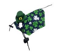 St. Patrick's Day Lizard Costume, Green Shamrock Cloak and Cap, Irish Festival Cosplay Outfit, Small Animal Suit for Lizard, Hamster, Leopard Gecko, 5,92x3,14inch
