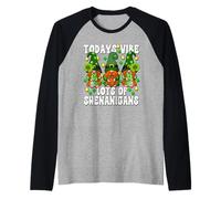 St. Patricks Day Love Gnomes Shamrock Horseshoe Irish GNOME Camiseta Manga Raglan