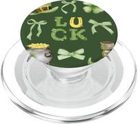 St Patricks Day Lucky Leprechaun Shamrock Coquette Aesthetic PopSockets PopGrip para MagSafe