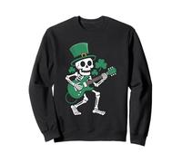 St Patricks Day Lucky Skeleton Electric Guitar Rock Sudadera
