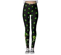 St Patrick's Day - Mallas para mujer, diseño de trébol de la suerte, para yoga, correr, pilates, gimnasio, b, XL