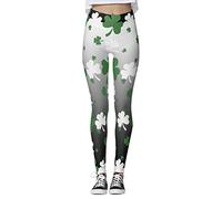 St Patrick's Day - Mallas para mujer, diseño de trébol de la suerte, para yoga, correr, pilates, gimnasio, c, XL