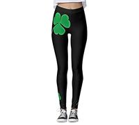 St Patrick's Day - Mallas para mujer, diseño de trébol de la suerte, para yoga, correr, pilates, gimnasio, c, L