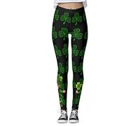 St Patrick's Day - Mallas para mujer, diseño de trébol de la suerte, para yoga, correr, pilates, gimnasio, D, XL