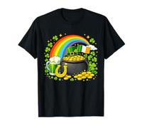 St Patricks Day Rainbow Pot of Gold Shamrock Irish Flag Camiseta