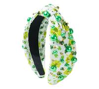 St. Patrick's Day Rhinestone Headband | Green Shamrock Bow Knot Hair