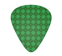 St Patricks Day Shamrock Green Plaid Tartan Guitar Picks Incluye Thin Medium and Heavy Gauge Único regalo de guitarra para guitarras eléctricas acústicas bajas Ukulele (12 unidades)
