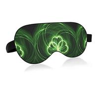 St.Patrick's Day Shamrock Irish Lucky Clover Hojas verdes Máscaras para los ojos Bloques de luz Máscara para dormir Cubierta para los ojos Venda para los ojos Relajante Cubierta para la cabeza con cor