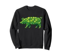 St Patricks Day Shamrock Pig Irish Clover Lucky Green Sudadera