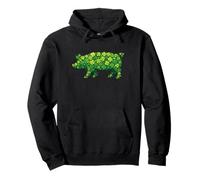 St Patricks Day Shamrock Pig Irish Clover Lucky Green Sudadera con Capucha
