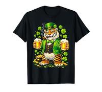 St Patricks Day Tiger Leprechaun Hat Beer Shamrock Drinking Camiseta