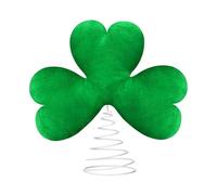 St. Patrick's Day Tree Topper, Green Plush Metal Spiral Tree Decor, Irish Shamrock Decor 11.81x11.02 pulgadas for Women, Men & Kids Holiday Celebrations