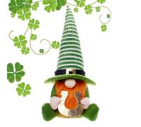 St Patricks Gnome Plush - Figura de vacaciones irlandesas, decoración Nano Shamrock | Mejor adorno coleccionable sin rostro verde, muñeca Tomte sueca con sombrero para la decoración de los SC