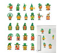 St. Patrick's Magnets, Irish Refrigerator Decor, Shamrock GNOME Magnet, Irish Magnet, 24X St. Patrick's Day Refrigerator Magnets Featuring Irish Shamrock and GNOME For Fridge, Kitchen, and Car