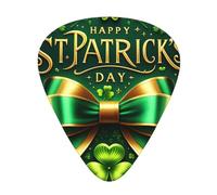 St.Patrick'S-Shining-Clover - Paquete de 12 púas de guitarra con 3 grosores y caja de almacenamiento, púas ABS para bajo eléctrico