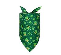 St. Patrics Day Dog Bandana St. Day Pet Bufanda Lavable Perro Triángulo Baberos Pet Bufandas Ajustable Mascota Triángulo Lavable Pañuelo para St. Day Perros Gatos (D, M)