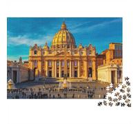 St. Peter's Basilica Jigsaw Puzzle 1000 Piezas Reciclable Material Vatican Landmark Puzzles para Elderly Relieve Senile Dementia Divertido Activity Great Gift Idea 52x38cm/1000 Piezas