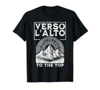 St Pier Giorgio Frassati Verso L'alto Montañas Escalador Camiseta gráfica económica, Hombre, Negro, S