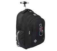 ST.Right K-POP LOVER Mochila Trolley Escuela Primaria Media Chica Niña Grande, Negro , 48x34x20cm