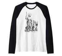 St Roch Perro patrón Santo de Perros Mascota católica Arte Camiseta Manga Raglan