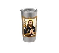 St Roch Vintage Católico Arte Patrón de los Perros Vaso térmico de acero inoxidable de doble pared
