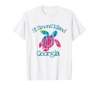 St Simons Island Beach Acuarela Tortuga Loggerhead Tie Dye Camiseta