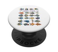 St Simons Island GA - Diseño de Peces Coloridos PopSockets PopGrip Adhesivo