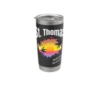 St Thomas Making Memories Matching Familia Vacaciones Playa Vaso térmico de acero inoxidable de doble pared