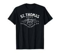 St. Thomas U.S.V.I. Eastern Caribbean Coordinates Tinta Envejecida Camiseta