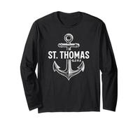 St. Thomas USVI Ancla Vintage Manga Larga
