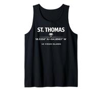 St Thomas USVI Coordenadas Diseño de Viajes Camiseta sin Mangas