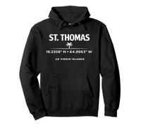 St Thomas USVI Coordenadas Diseño de Viajes Sudadera con Capucha