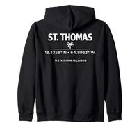 St Thomas USVI Coordenadas Diseño de Viajes Sudadera con Capucha