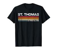 St. Thomas USVI Retro Rayas Vintage Playa Camiseta