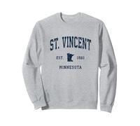 St. Vincent Minnesota MN Vintage Athletic Navy Deportes Diseño Sudadera
