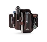 ST2 Funda multiherramienta de cuero, organizador de cinturón de cuero EDC, organizador EDC para herramientas Leatherman, linterna, bolígrafo y clip de llavero, ideal para el trabajo y uso diario,