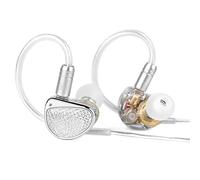 STA-K - Auriculares IEM estéreo con cable, sonido cristalino, auriculares híbridos duales, audio HiFi (plateado)