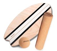 STAASH Balance Board - Tabla de Equilibrio Principiante, Rodillo y Pelota | Kit 3 piezas: tabla de equilibrio de madera antideslizante, rodillo y pelota · ideal para empezar · yoga, fitness, surf